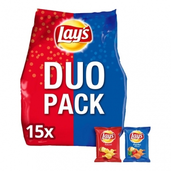 CHIPS DUO PACK 15 PORTIES NATUREL PAPRIKA LAYS 413G ZAK 